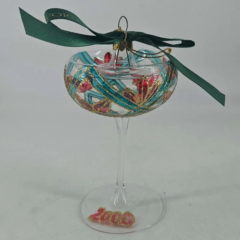 Waterford Holiday Heirlooms Ornament New Years Toast 2000 Champagne Glass
